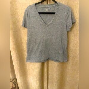 Madewell Heather Blue V-Neck Tee